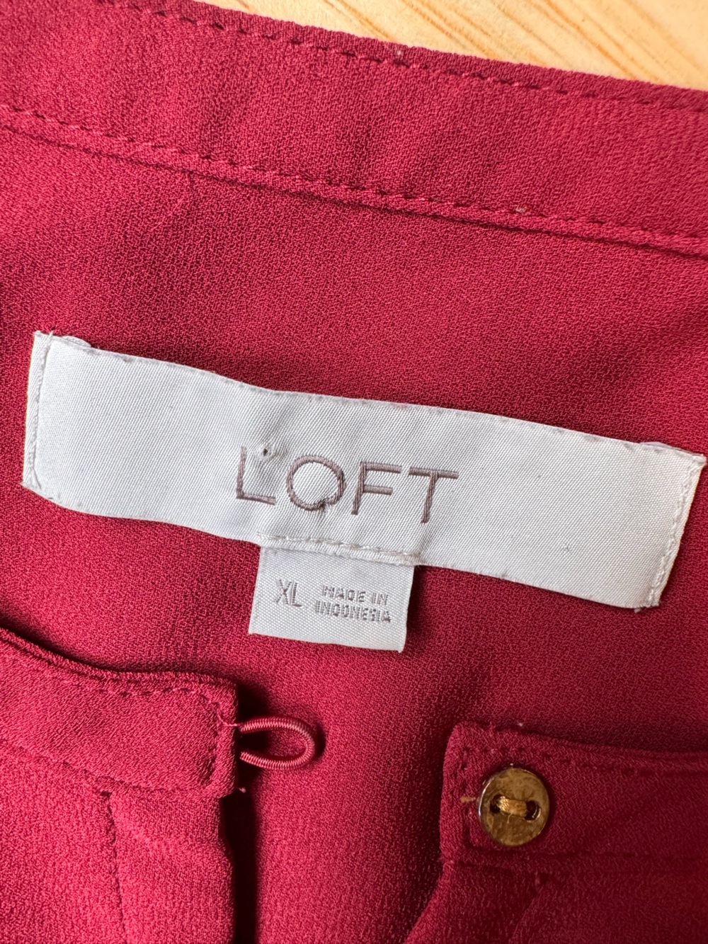 LOFT Sleeveless Henley Top in Raspberry - Picture 3 of 7
